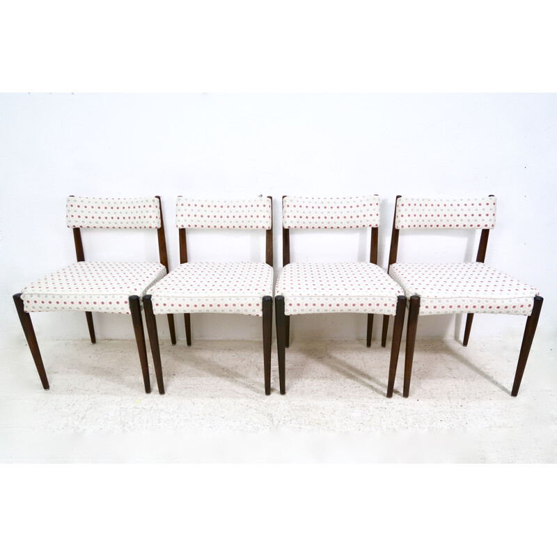 Set van 4 vintage teakhouten stoelen 1950