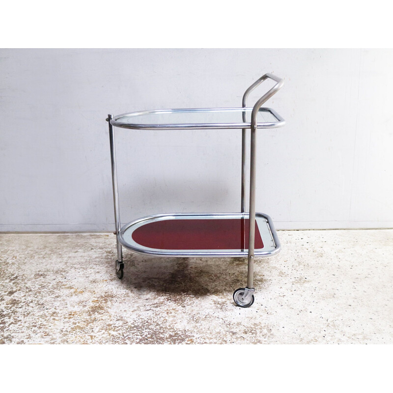 Vintage glass drinks trolley  Art Deco Italian 1950s