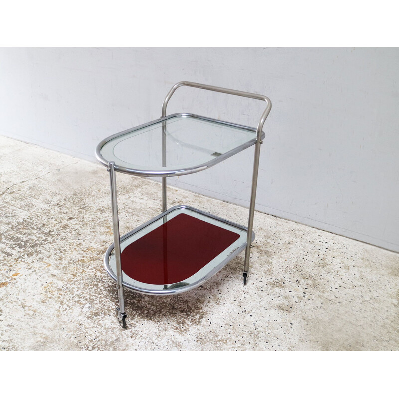 Vintage glass drinks trolley  Art Deco Italian 1950s