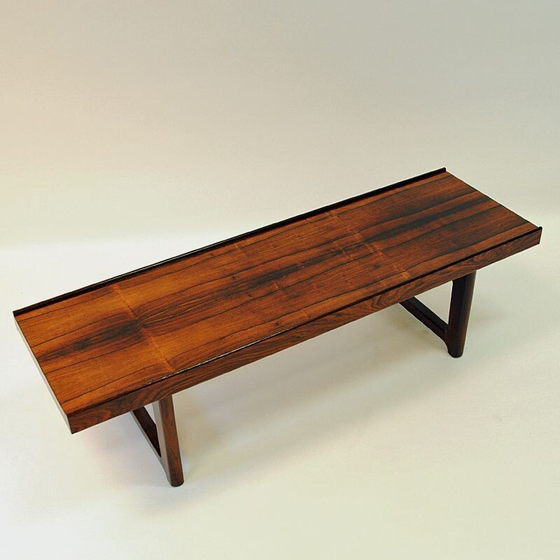 Vintage Krobo bench rosewood 1.2m by Torbjørn Afdal Norway 1960s