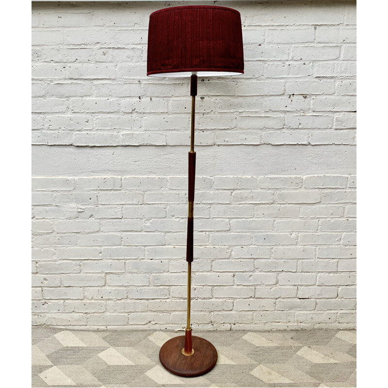 Vintage Teak and Brass Floor Lamp 2020