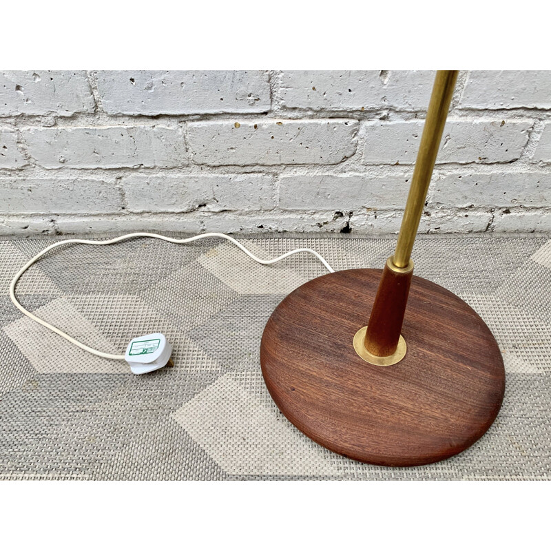 Vintage Teak and Brass Floor Lamp 2020