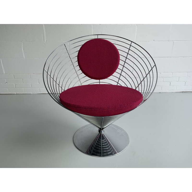 Poltrona Vintage "Wire Cone" de Verner Panton para Fritz Hansen, 1988