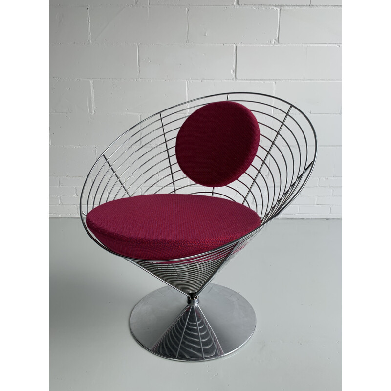 Fauteuil Vintage "Wire cone" par Verner Panton  pour Fritz Hansen, 1988