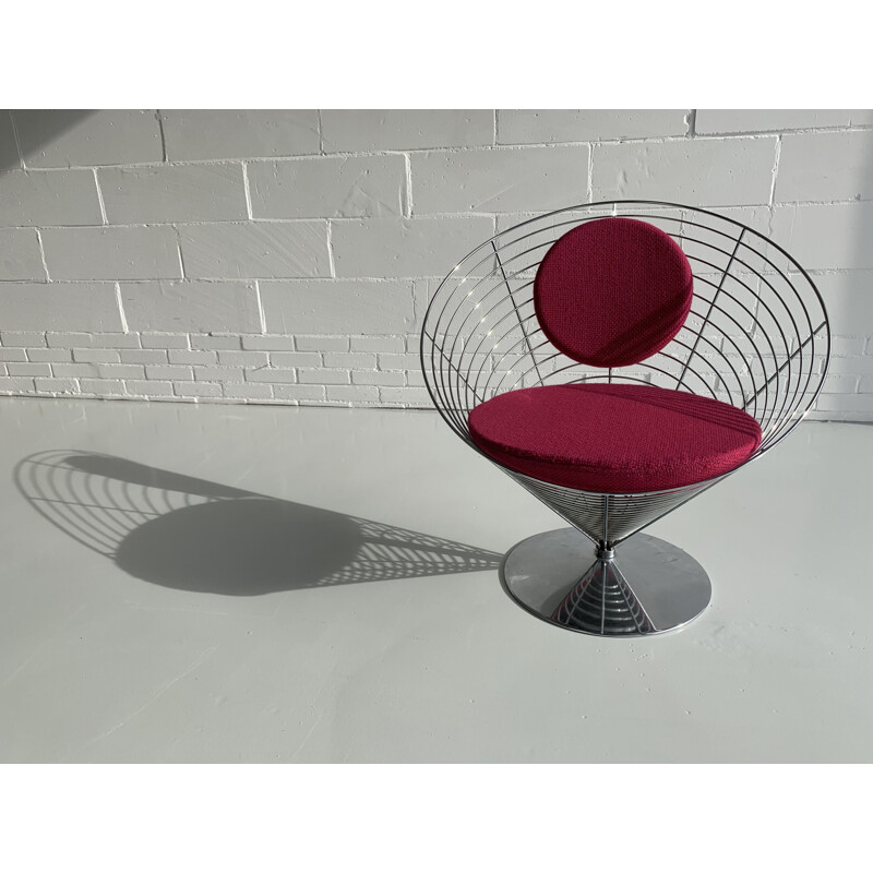 Sillón vintage "Wire cone" de Verner Panton para Fritz Hansen, 1988