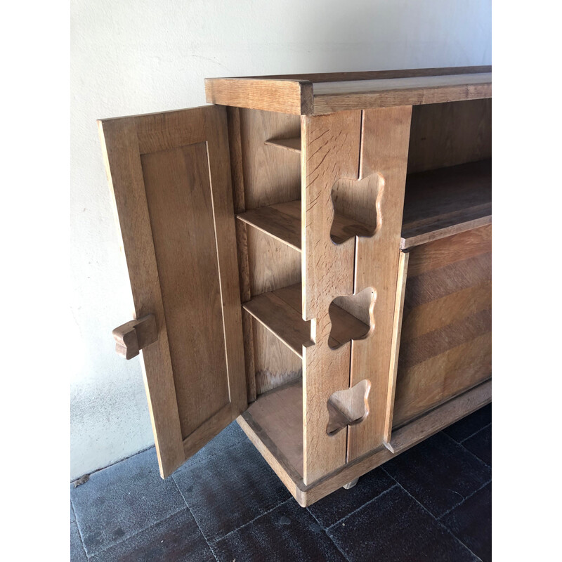 Vintage oak sideboard from Guillerme and Chambron 1960 