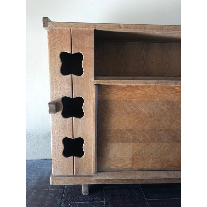Vintage oak sideboard from Guillerme and Chambron 1960 