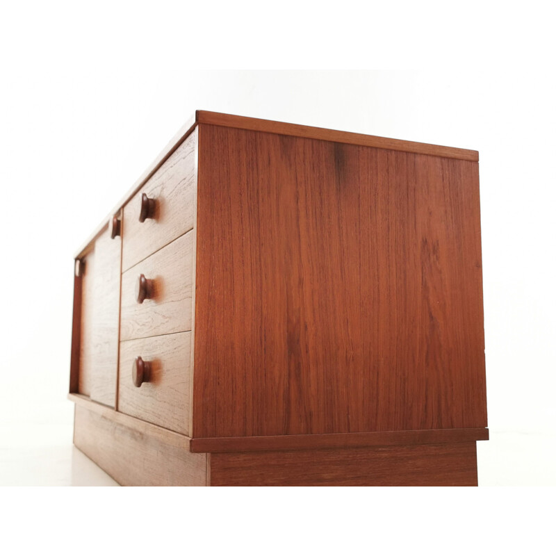 Mid Century Teak Sideboard Media Cabinet, Danish 1970s