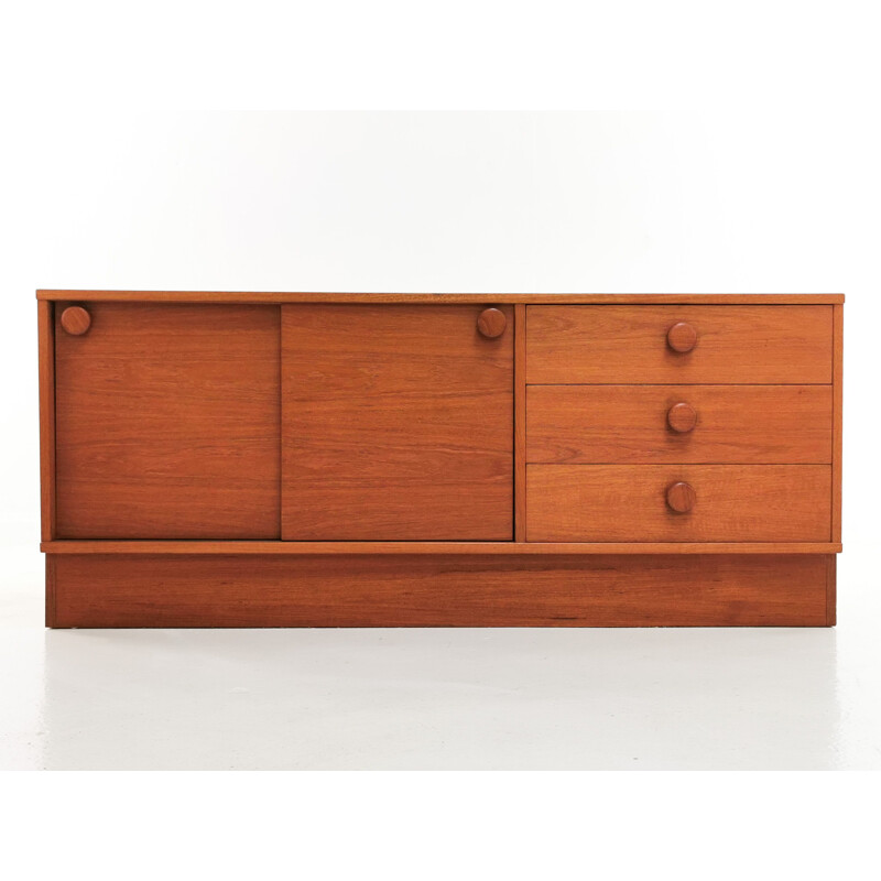 Mid Century Teak Sideboard Media Cabinet, Danish 1970s