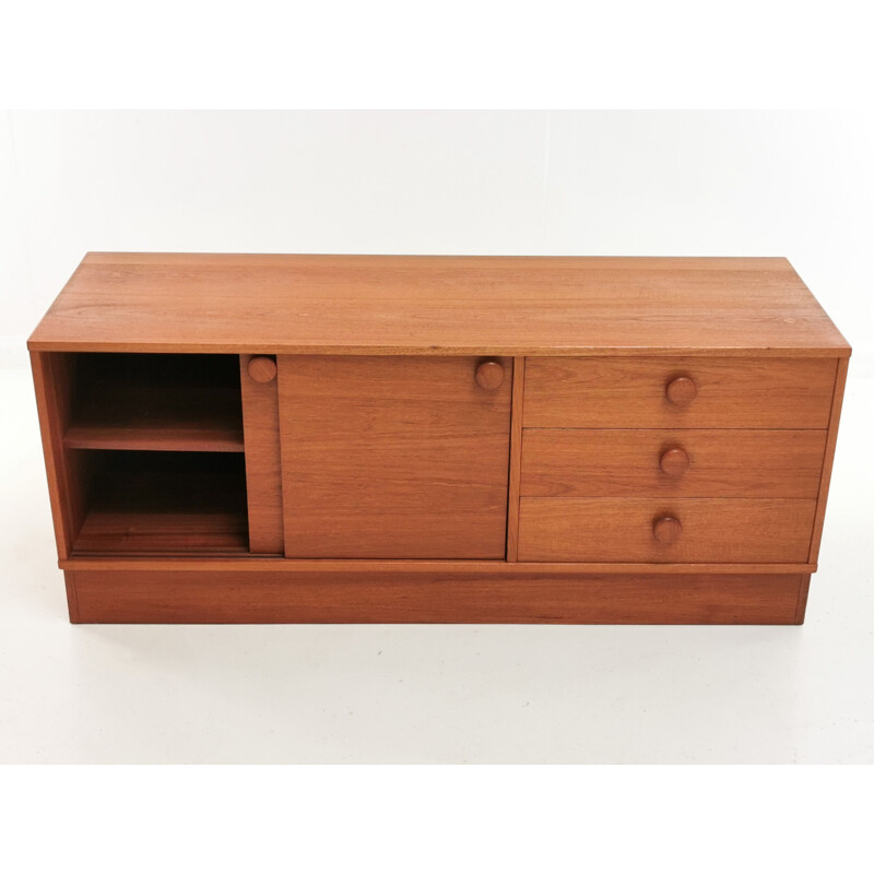 Mid Century Teak Sideboard Media Cabinet, Danish 1970s