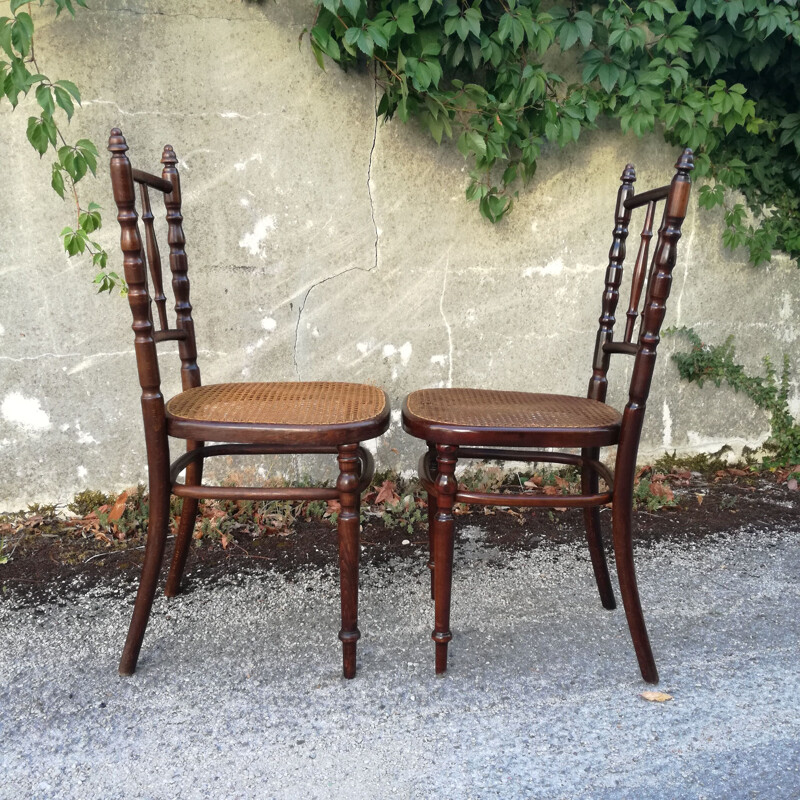 Pair of Vintage Chairs caned by Fischel 1930