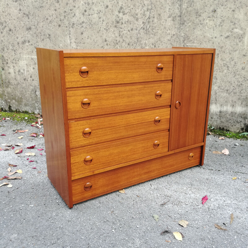 Vintage 5 drawers scandinavian chest 1960