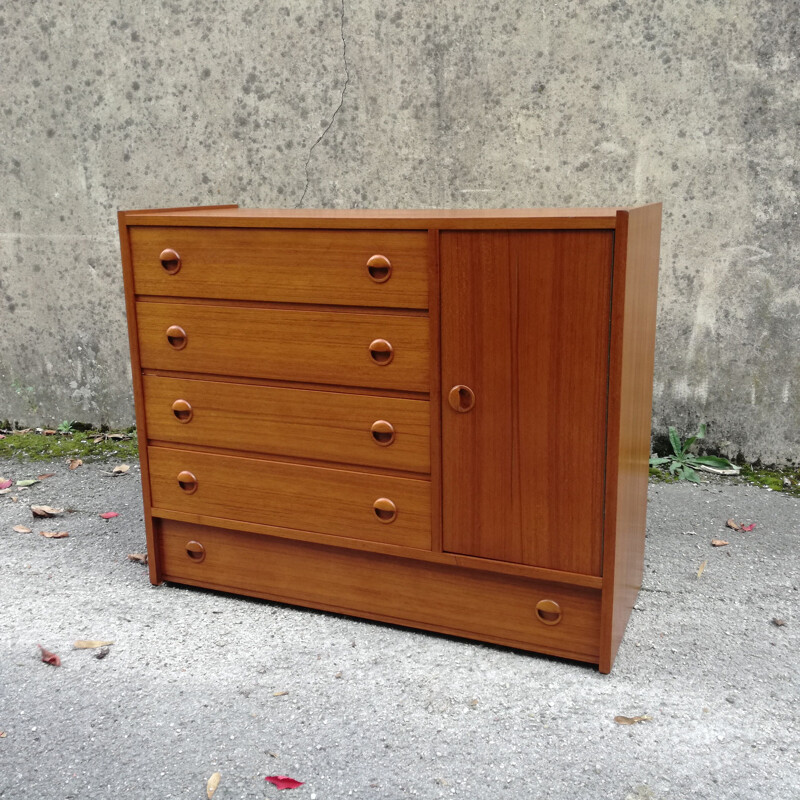 Vintage 5 drawers scandinavian chest 1960