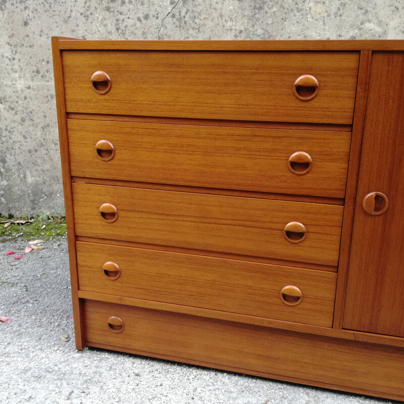 Vintage 5 drawers scandinavian chest 1960