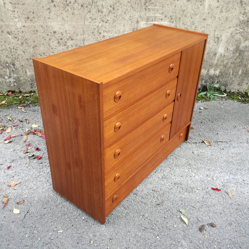 Vintage 5 drawers scandinavian chest 1960