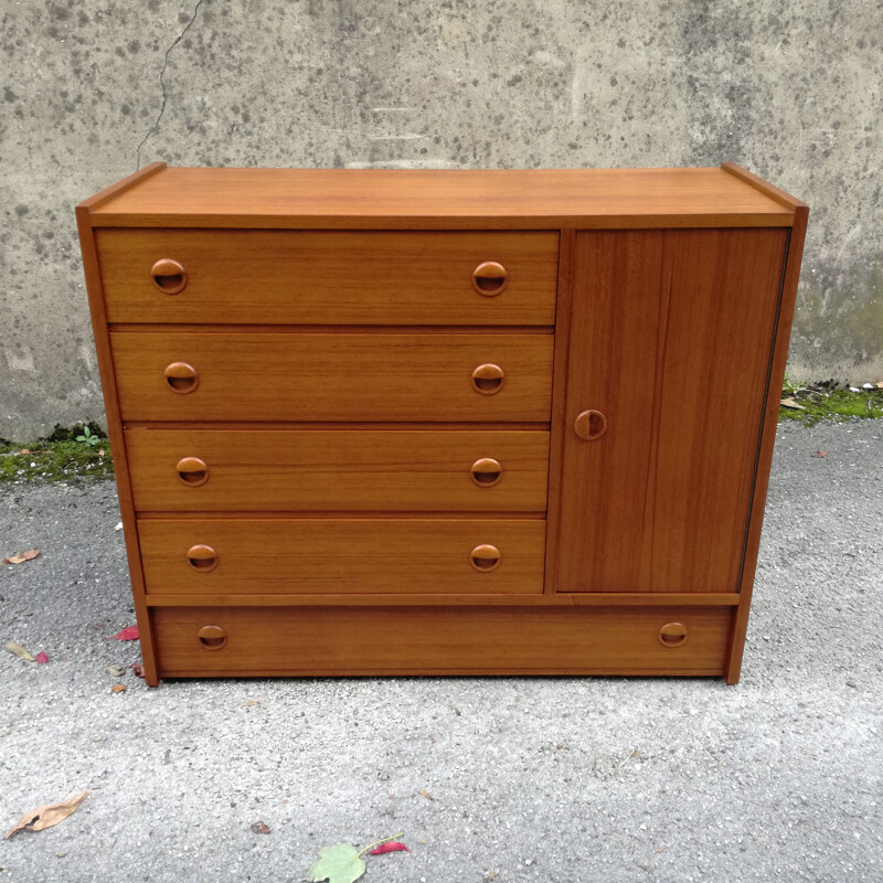 Vintage 5 drawers scandinavian chest 1960