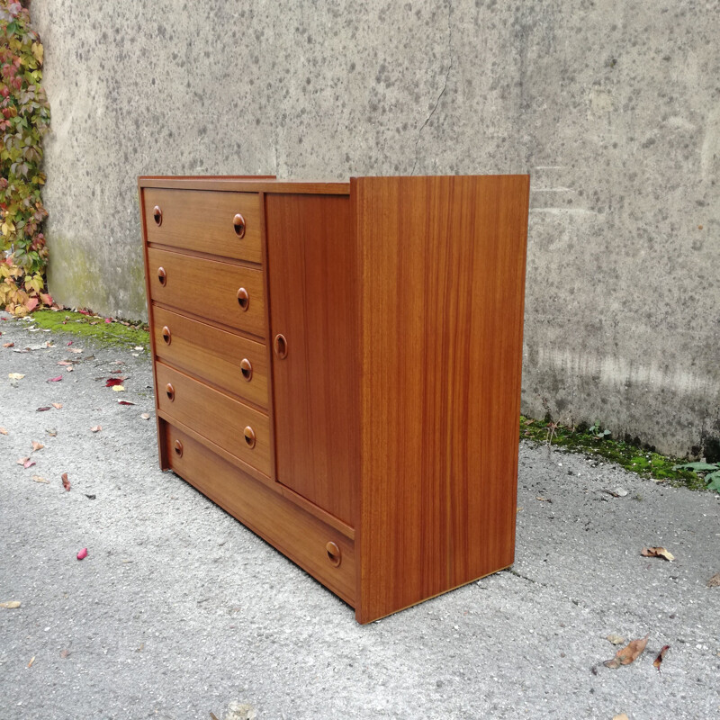 Vintage 5 drawers scandinavian chest 1960