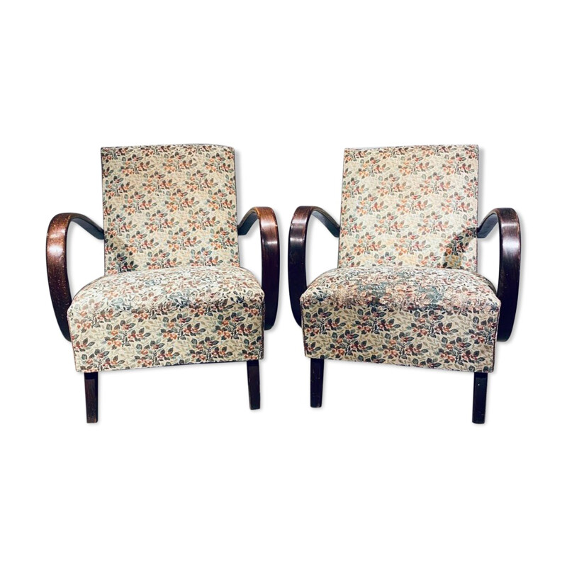 Pair Of vintage Armchairs Halabala H 227 Art Deco