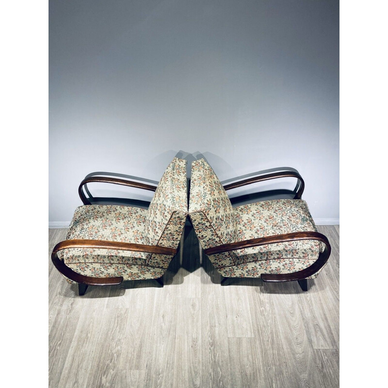 Pair Of vintage Armchairs Halabala H 227 Art Deco