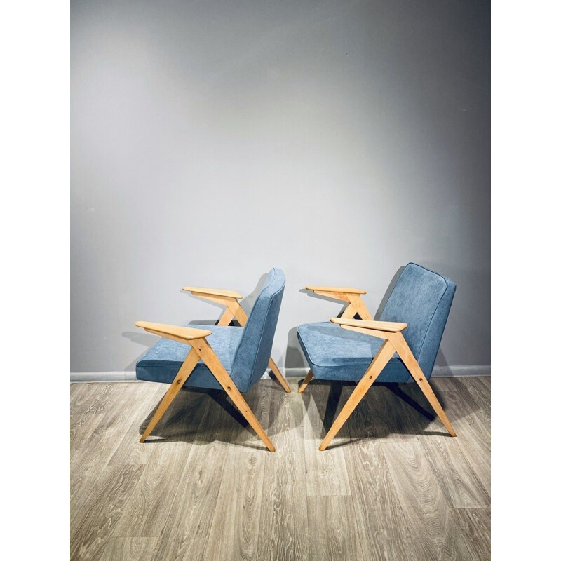 Pair Of vintage Bunny Armchairs Designed By J. Chierowski 1960