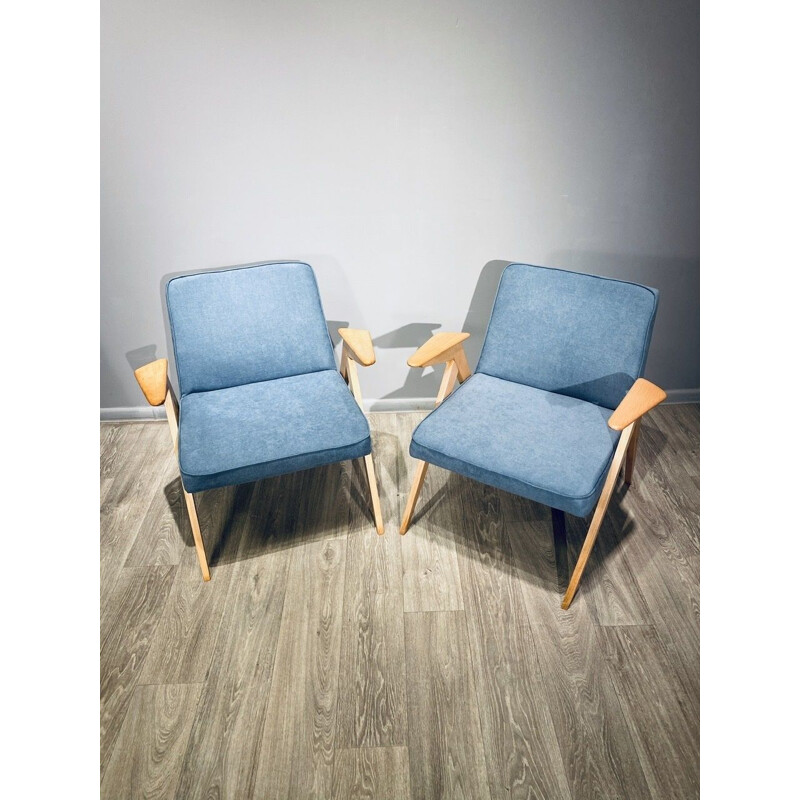 Pair Of vintage Bunny Armchairs Designed By J. Chierowski 1960