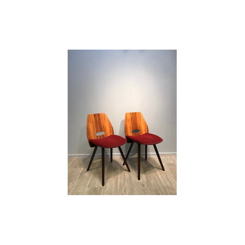 Pair Of vintage Chairs Designed By F. Jirak Tatra Nabytok