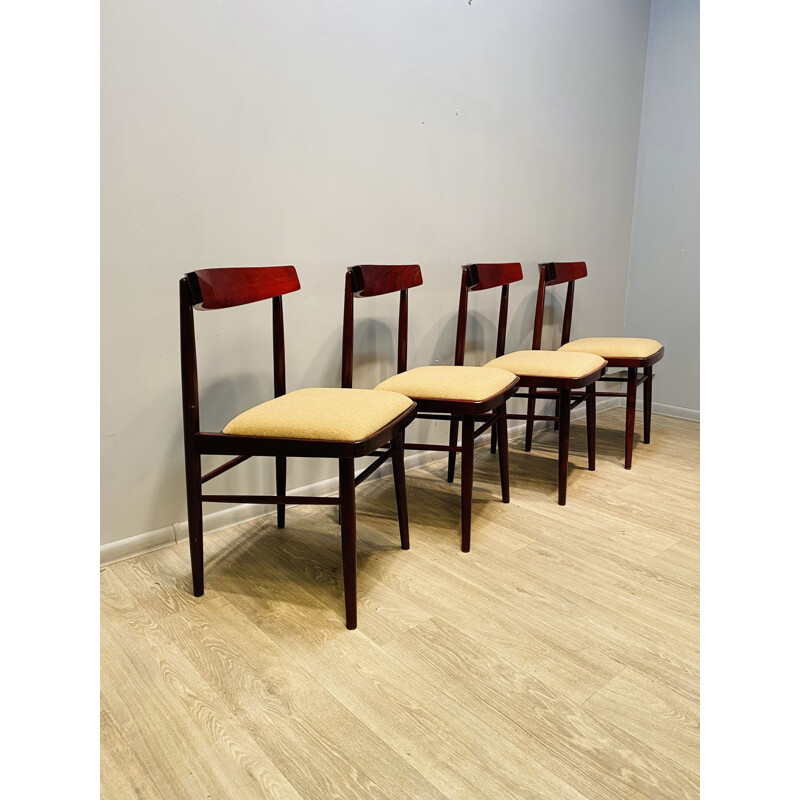 Set Of 4 vintage Chairs Mahogany Rosewood  1960