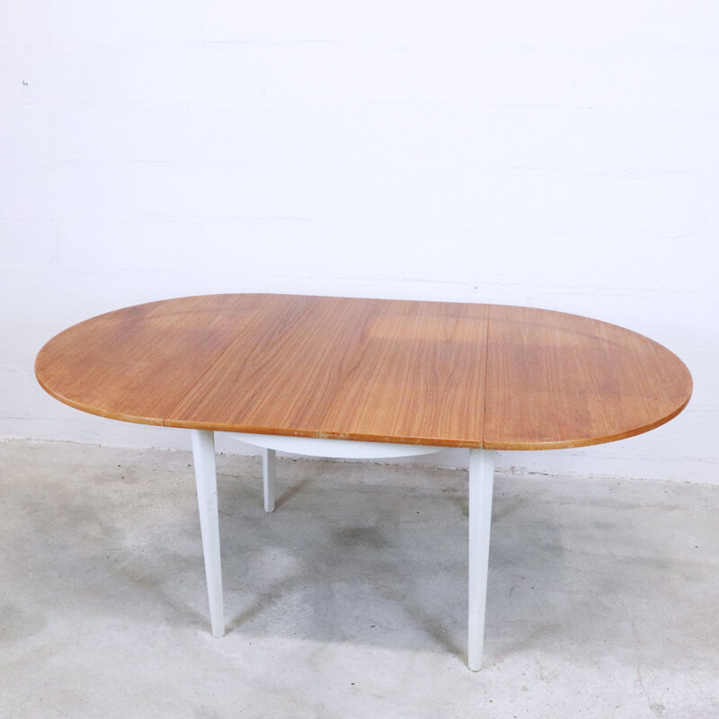 Vintage teak and beech dining table Sweden 1960