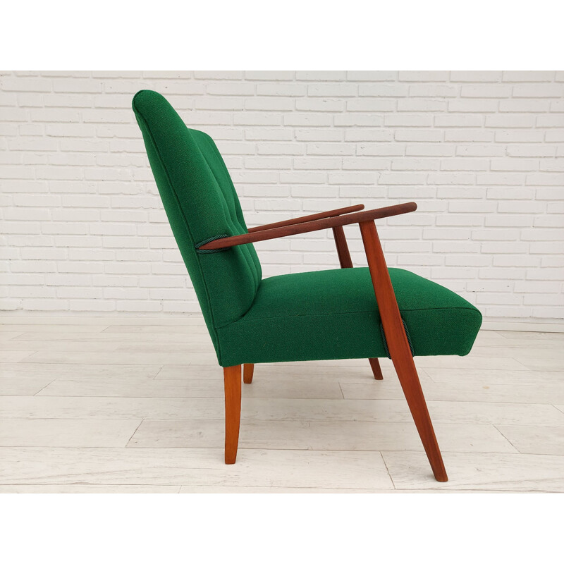 Fauteuil vintage Kvadrat laine, bois de teck Danois 1960