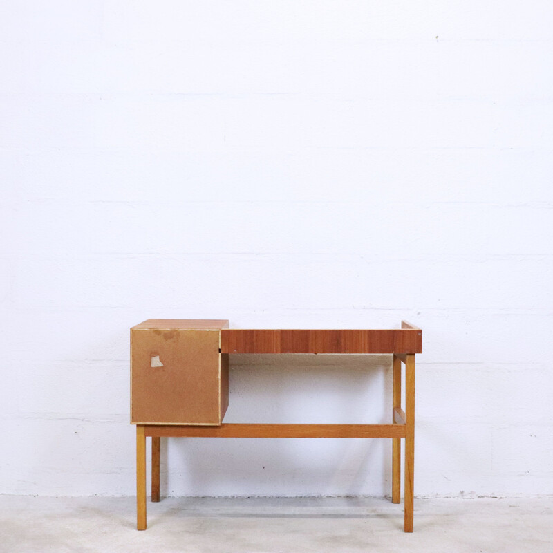 Vintage teak and oak Sweden console 1960