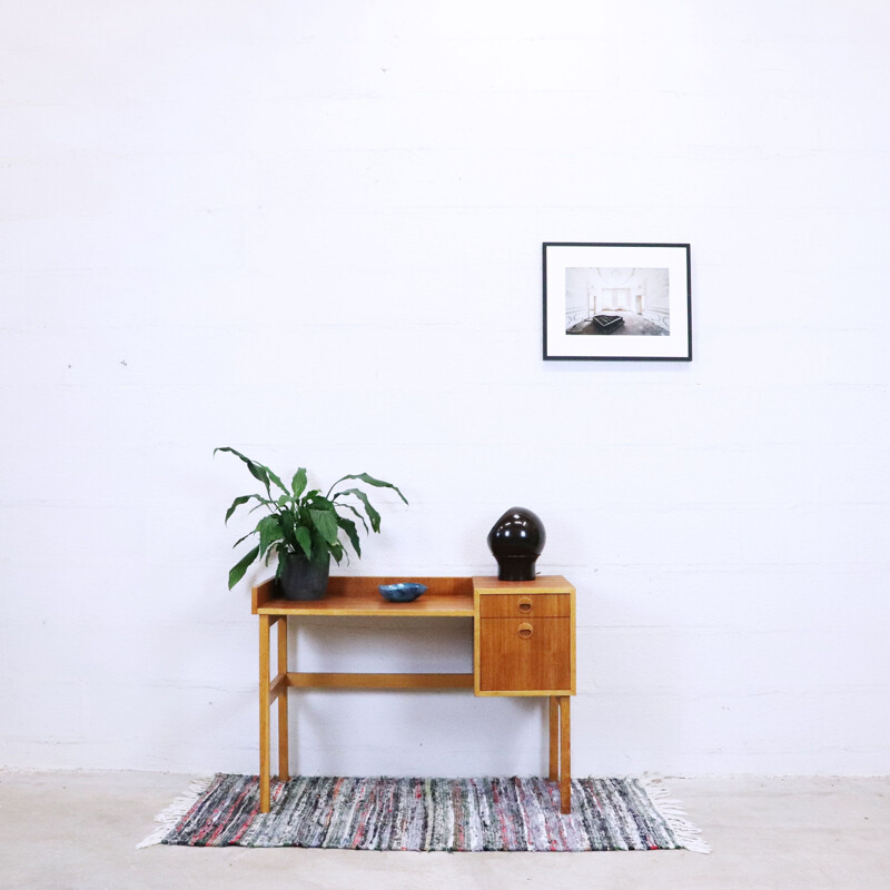 Vintage teak and oak Sweden console 1960