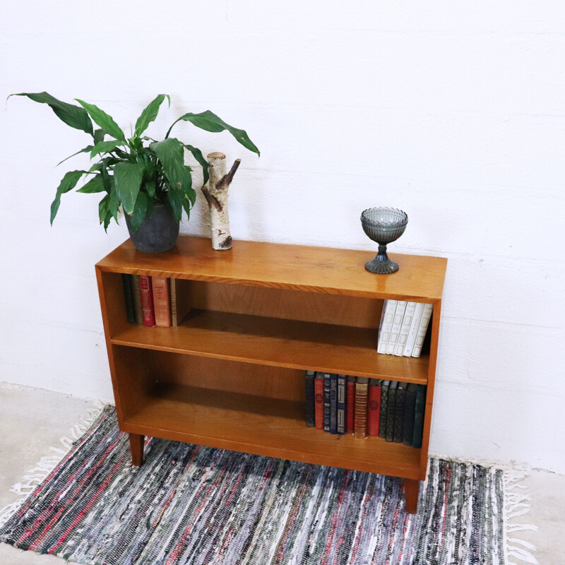 Vintage oak console-library, Sweden 1960