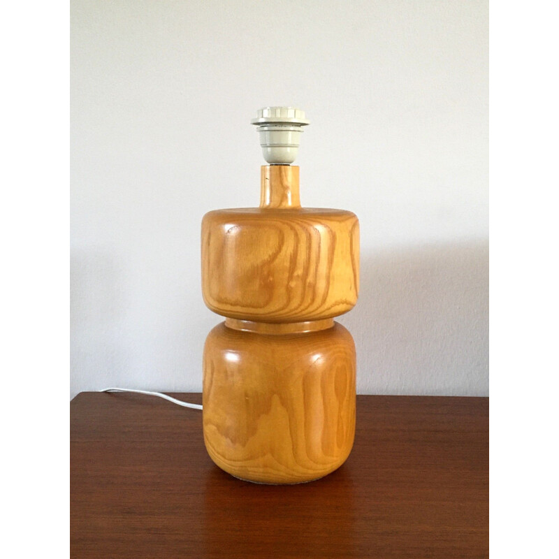 Vintage lamp in solid elm 1980