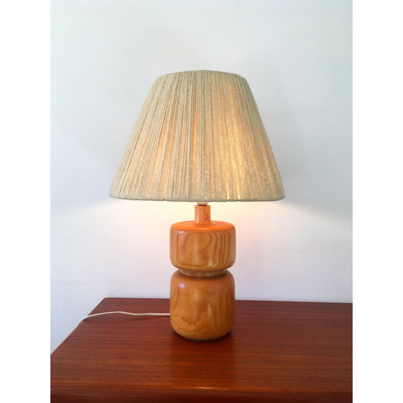 Vintage lamp in solid elm 1980