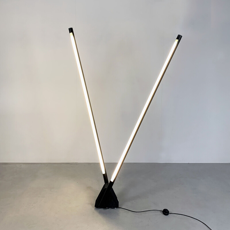 Vintage Sistema Flu Floor Lamp XL by Rodolfo Bonetto for Luci Italia 1980s