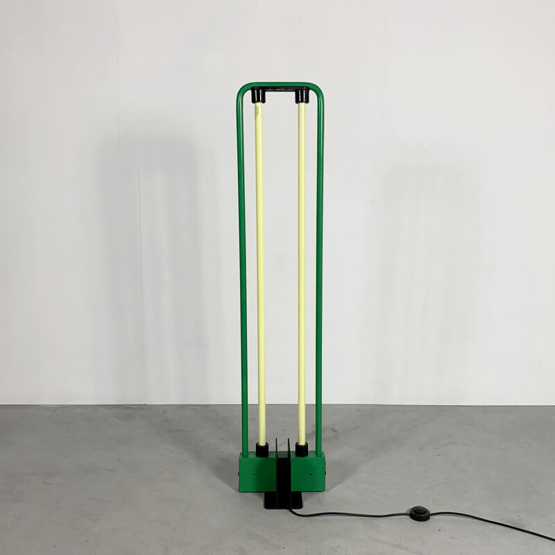 Lampadaire vintage Green Fluorescent par Gian N. Gigante pour Zerbetto 1980