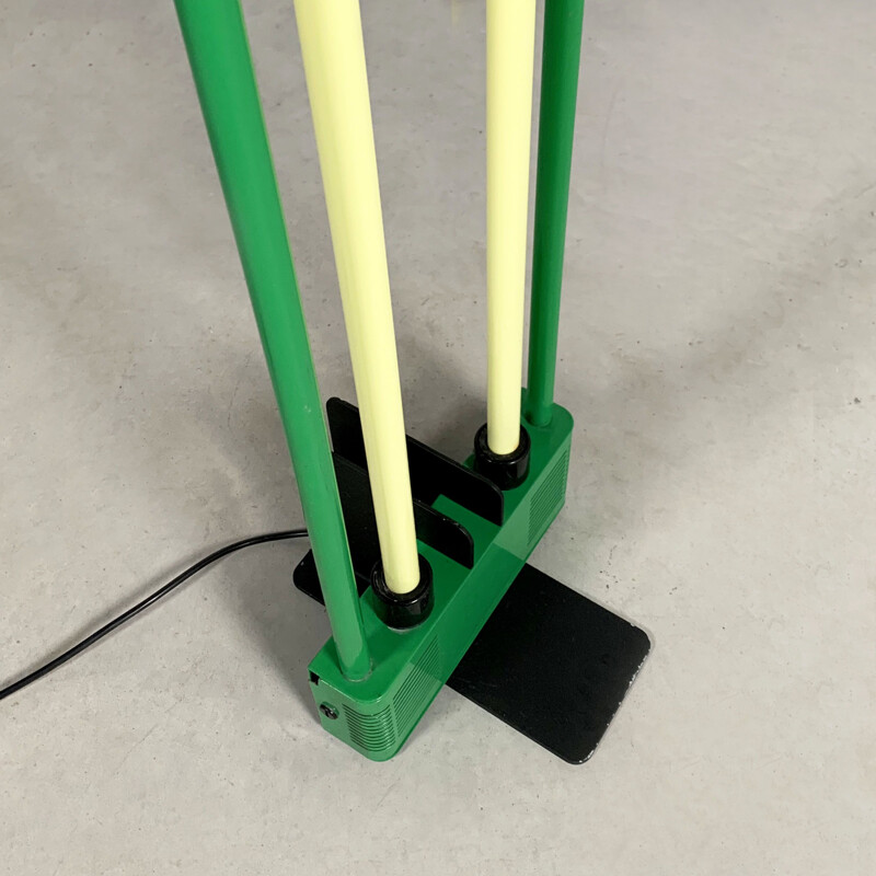 Vintage Floor Lamp Green Fluorescent by Gian N. Gigante for Zerbetto, 1980s