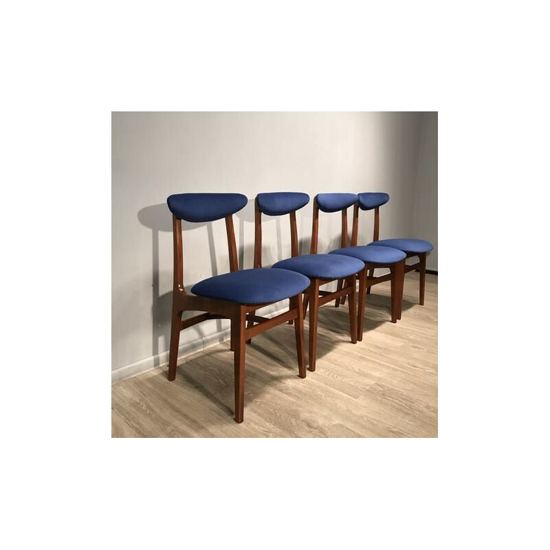 Set of 4 Vintage Chairs By R. Hałas 1960