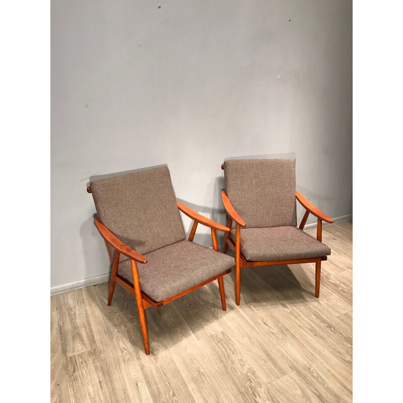 Paire de fauteuils Vintage de Ton République tchèque 1960