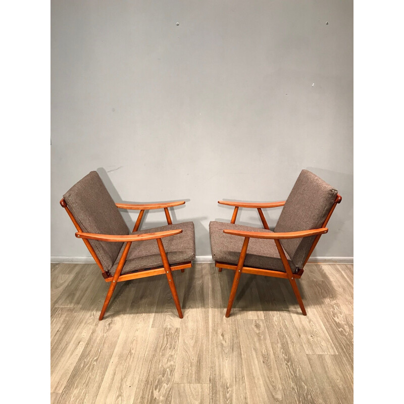 Pair of Vintage Armchairs From Ton, Czech 1960s