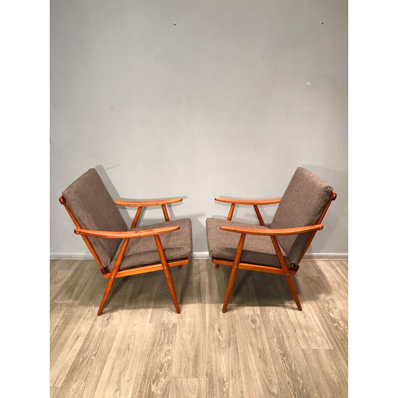 Paire de fauteuils Vintage de Ton République tchèque 1960