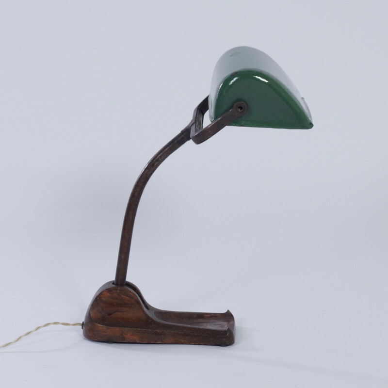 Lampada da tavolo vintage di Horax, Bauhaus Bankers 1930