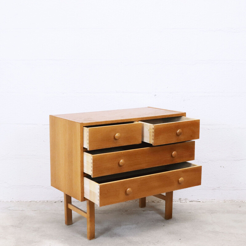 Vintage scandinavian oak chest of drawers, Sweden 1960