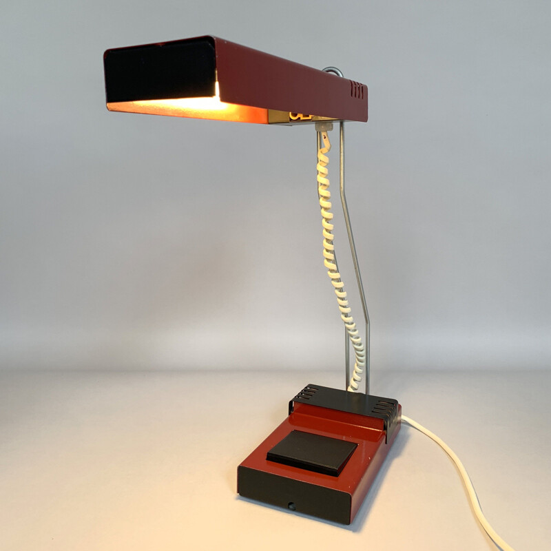 Lampe vintage en métal et de plastique par Josef Mára pour Kovos Teplice, Tchéque 1970