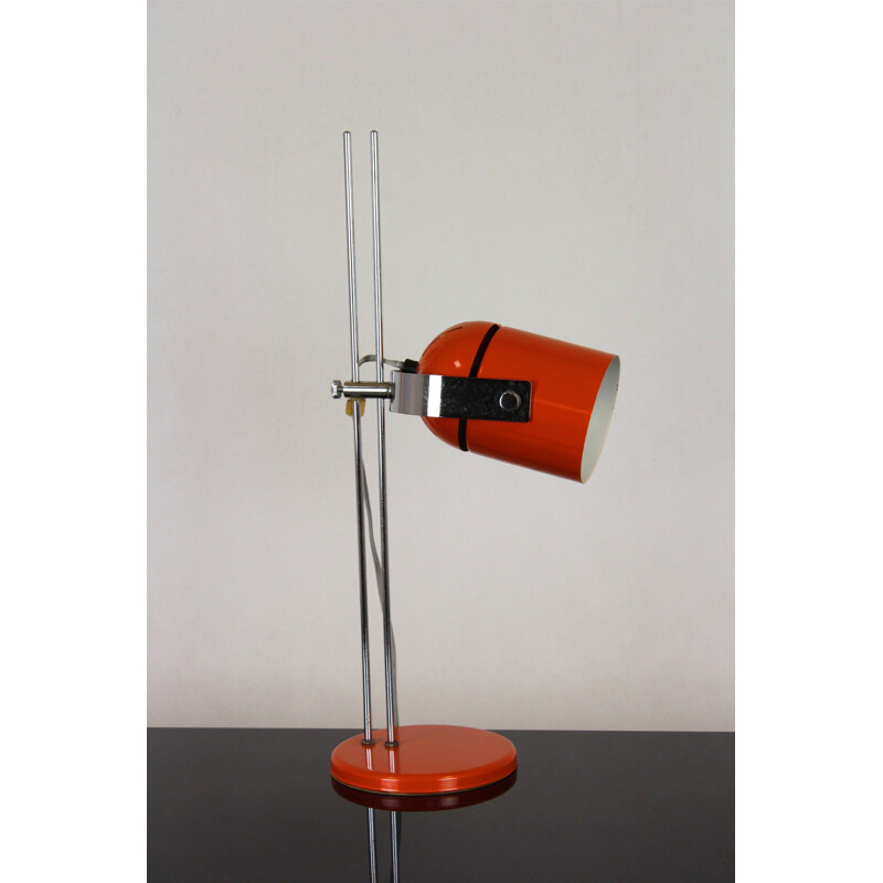 Vintage orange table lamp by Stanislav Indra 1970