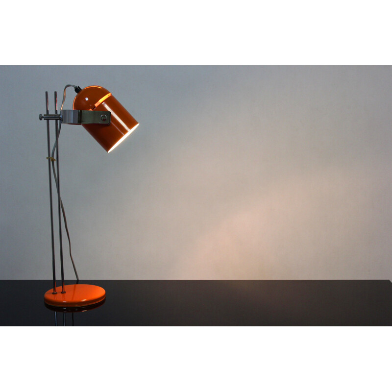 Vintage orange table lamp by Stanislav Indra 1970