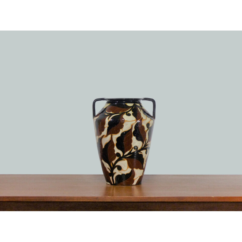 Vaso vintage in ceramica smaltata Art Déco