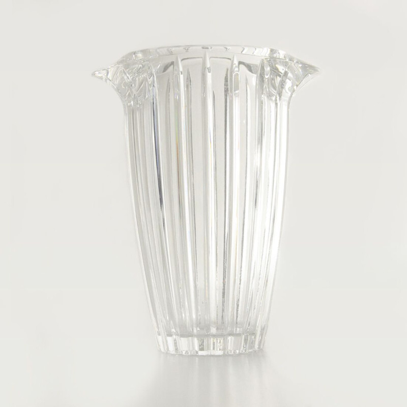 Vintage clear crystal vase 1970