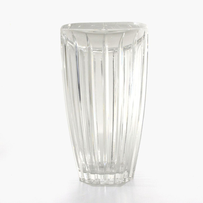 Vintage clear crystal vase 1970