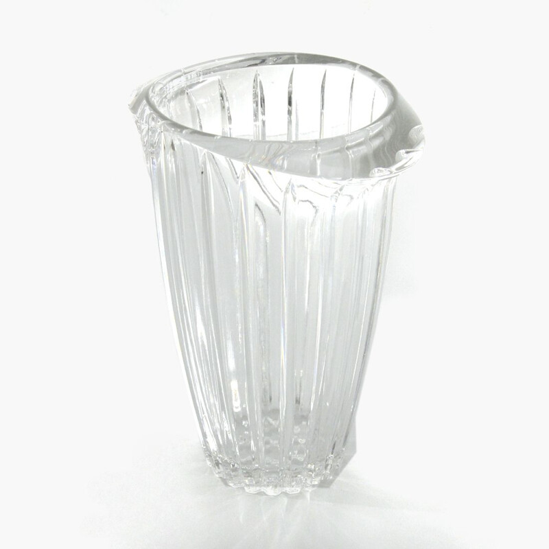 Vintage clear crystal vase 1970